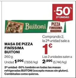 Supercor BUITONI Masa de pizza finíssima oferta