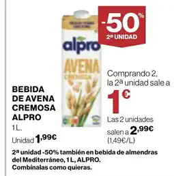 Supercor ALPRO Bebida de avena cremosa oferta