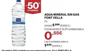 Supercor FONT VELLA Agua mineral sin gas oferta