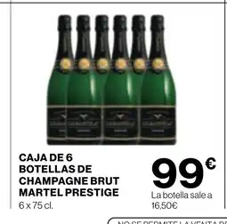 Supercor Caja de 6 botellas de champagne brut martel prestige oferta