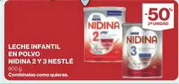 Supercor Leche infantil en polvo nidina 2 y 3 nestlé oferta