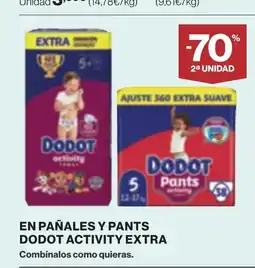 Supercor En pañales y pants dodot activity extra oferta