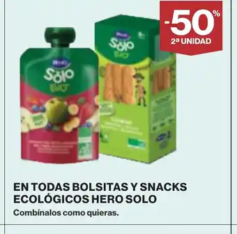 Supercor HERO SOLO En todas bolsitas y snacks ecológicos oferta