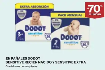 Supercor En pañales dodot sensitive recién nacido y sensitive extra oferta