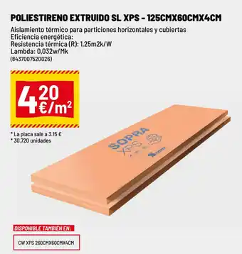 Brico Depôt Poliestireno extruido sl xps - 125cmx60cmx4cm oferta