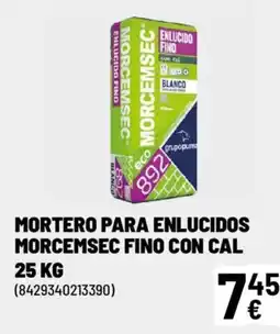 Brico Depôt Mortero para enlucidos morcemsec fino con cal oferta