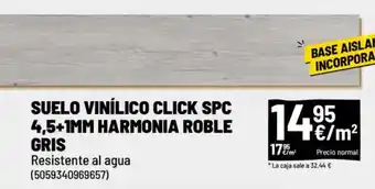 Brico Depôt Suelo vinílico click spc 4,5+1mm harmonia roble gris oferta