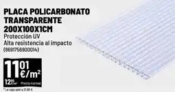 Brico Depôt Placa policarbonato transparente oferta