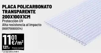 Brico Depôt Placa policarbonato transparente oferta