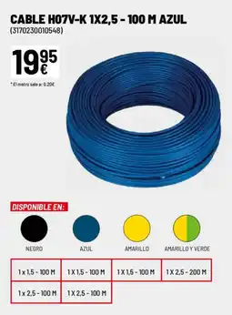 Brico Depôt Cable h07v-k 1x2,5 - 100 m azul oferta