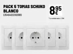 Brico Depôt Pack 5 tomas schuko blanco oferta