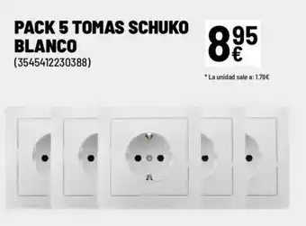 Brico Depôt Pack 5 tomas schuko blanco oferta