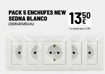 Brico Depôt Pack 5 enchufes new sedna blanco oferta