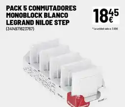 Brico Depôt Pack 5 conmutadores monoblock blanco legrand niloe step oferta