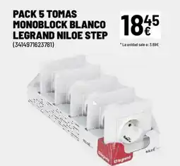 Brico Depôt Pack 5 tomas monoblock blanco legrand niloe step oferta