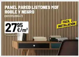 Brico Depôt Panel pared listones mdf roble y negro oferta