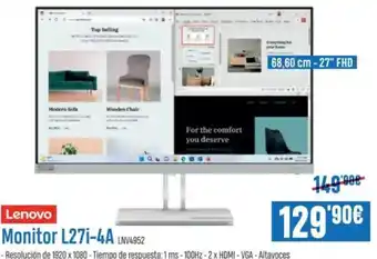 Beep LENOVO Monitor L27i -4A oferta