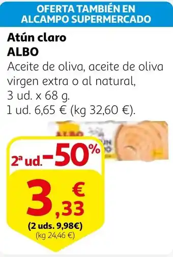 Alcampo ALBO Atún claro oferta