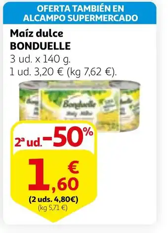 Alcampo BONDUELLE Maíz dulce oferta