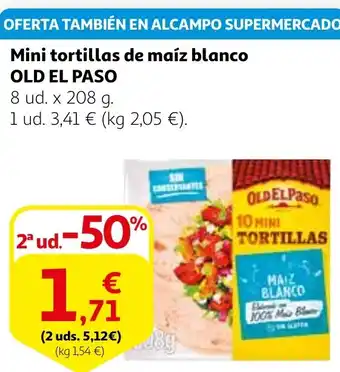 Alcampo OLD EL PASO Mini tortillas de maíz blanco oferta