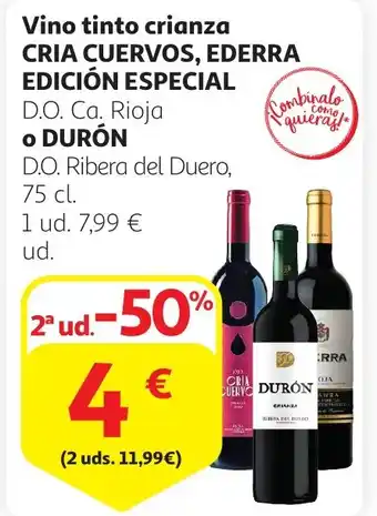 Alcampo CRIA CUERVOS, EDERRA EDICIÓN ESPECIAL Vino tinto crianza oferta