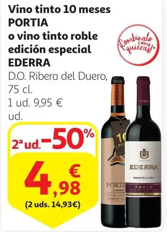 Alcampo Vino tinto 10 meses portia o vino tinto roble edición especial ederra oferta