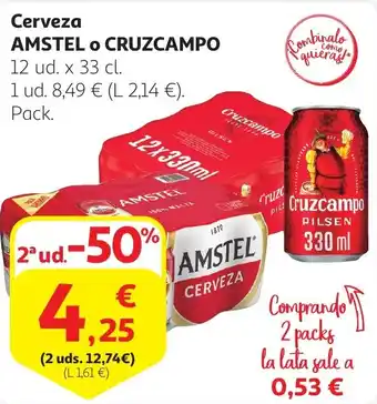 Alcampo AMSTEL O CRUZCAMPO Cerveza oferta