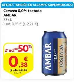 Alcampo AMBAR Cerveza 0,0% tostada oferta