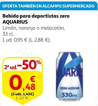 Alcampo AQUARIUS Bebida para deportistas zero oferta