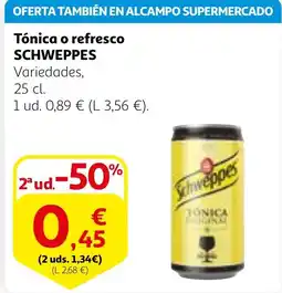 Alcampo SCHWEPPES Tónica o refresco oferta