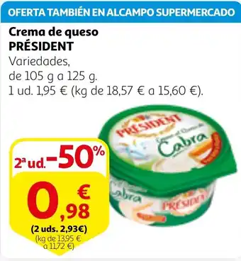 Alcampo PRÉSIDENT Crema de queso oferta