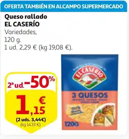 Alcampo EL CASERÍO Queso rallado oferta