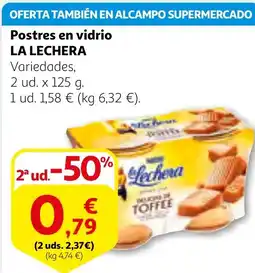 Alcampo LA LECHERA Postres en vidrio oferta