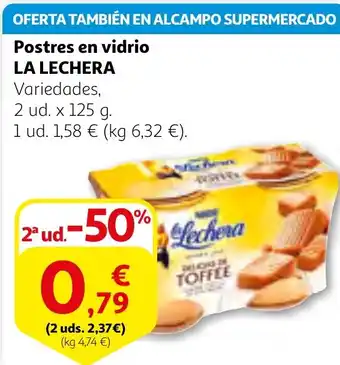 Alcampo LA LECHERA Postres en vidrio oferta