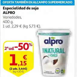 Alcampo ALPRO Especialidad de soja oferta