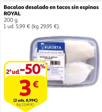 Alcampo ROYAL Bacalao desalado en tacos sin espinas oferta