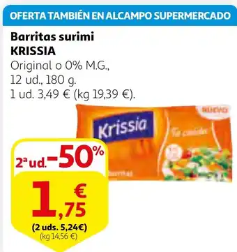 Alcampo KRISSIA Barritas surimi oferta