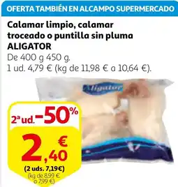 Alcampo ALIGATOR Calamar limpio, calamar troceado o puntilla sin pluma oferta