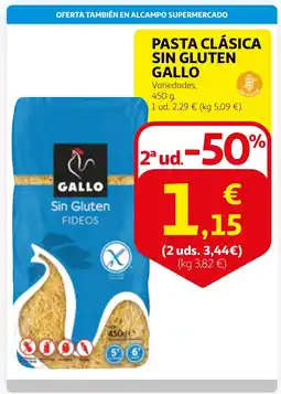 Alcampo GALLO Pasta clásica sin gluten oferta