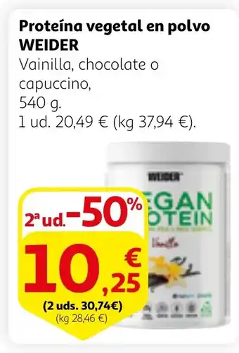 Alcampo WEIDER Proteína vegetal en polvo oferta