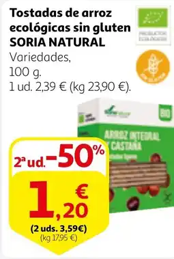 Alcampo SORIA NATURAL Tostadas de arroz ecológicas sin gluten oferta