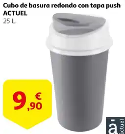 Alcampo ACTUEL Cubo de basura redondo con tapa push oferta