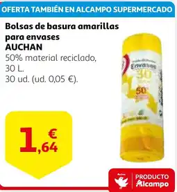 Alcampo AUCHAN Bolsas de basura amarillas para envases oferta