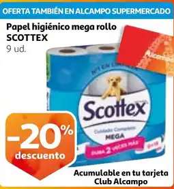 Alcampo SCOTTEX Papel higiénico mega rollo oferta