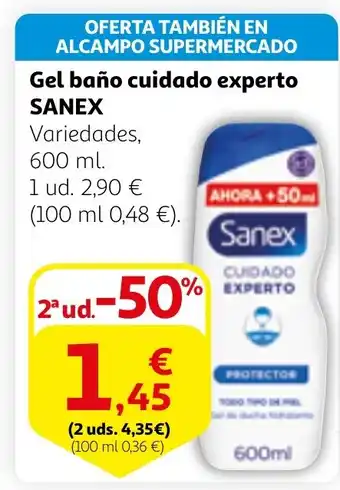 Alcampo SANEX Gel baño cuidado experto oferta