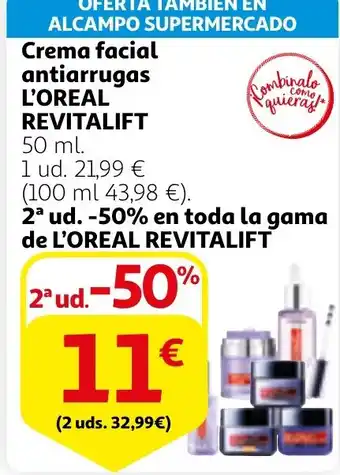 Alcampo L'OREAL REVITALIFT Crema facial antiarrugas oferta