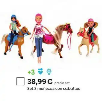 ToysRus Set 3 Muñecas Con Caballos oferta