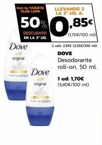 Supermercados Lupa Dove Desodorante Roll-on 50ml oferta
