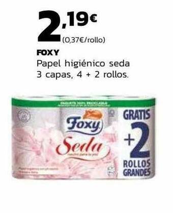 Supermercados Lupa Foxy Papel Higiénico Seda 3 Capas oferta