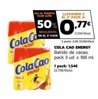 Supermercados Lupa Cola Cao Energy Batido De Cacao oferta